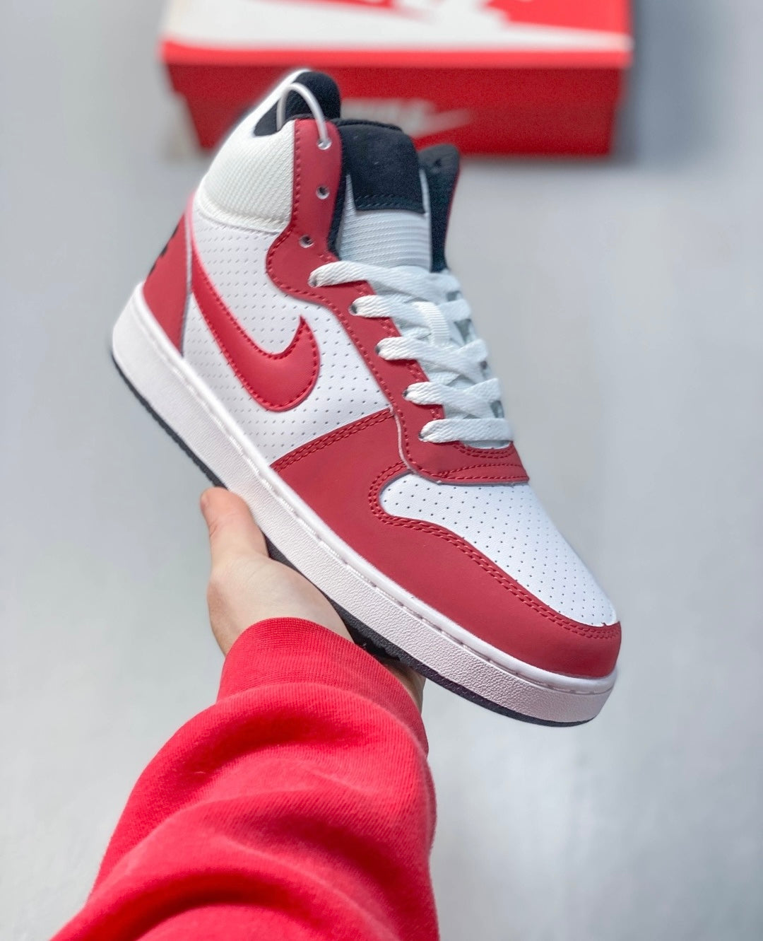Nike Court Borough Mid "White Gym Red" 838938-104