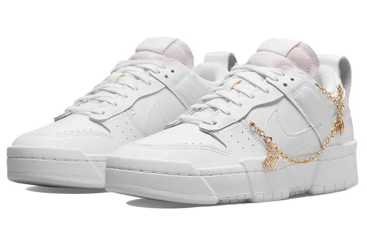 Nike Womens WMNS Dunk Low Disrupt White Metallic Gold DO5219-111 sneakmarks