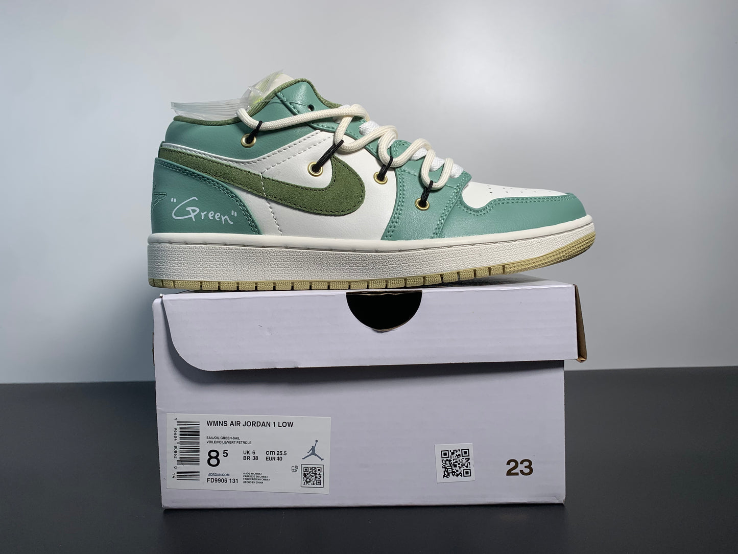 Air Jordan 1 Low Sail White Oil Green FD9906-131