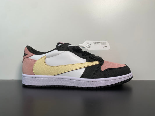 Travis Scott x Air Jordan 1 Low Pink  White  Black