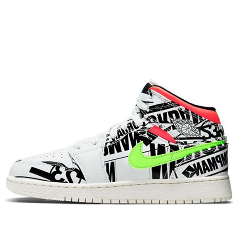 Air Jordan 1 Mid GS All Over Logos 554725-143