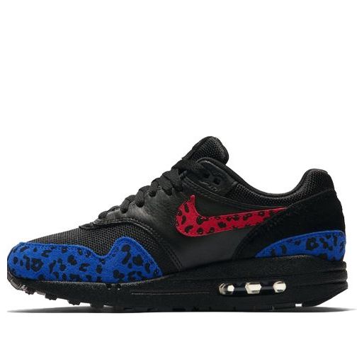 Nike Womens Air Max 1 Premium 'Leopard Pack' Black/Habanero Red/Racer Blue BV1977-001