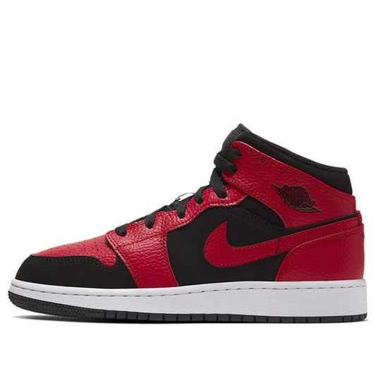 Air Jordan 1 Mid GS Black Gym Red 554725-054