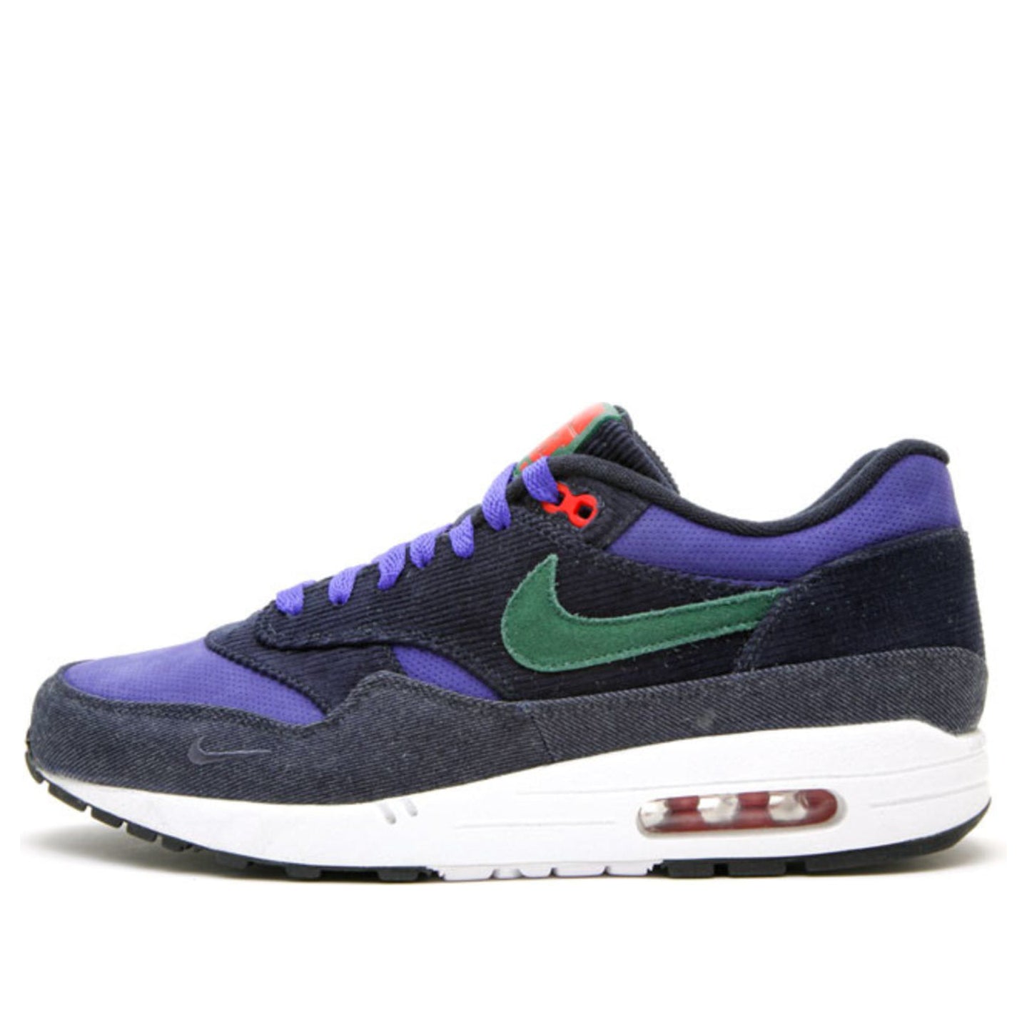 Nike Patta x Air Max 1 Premium QS 'Denim Corduroy' Dark Obsidian/Team Green/Concord/Sport Red 366379-400