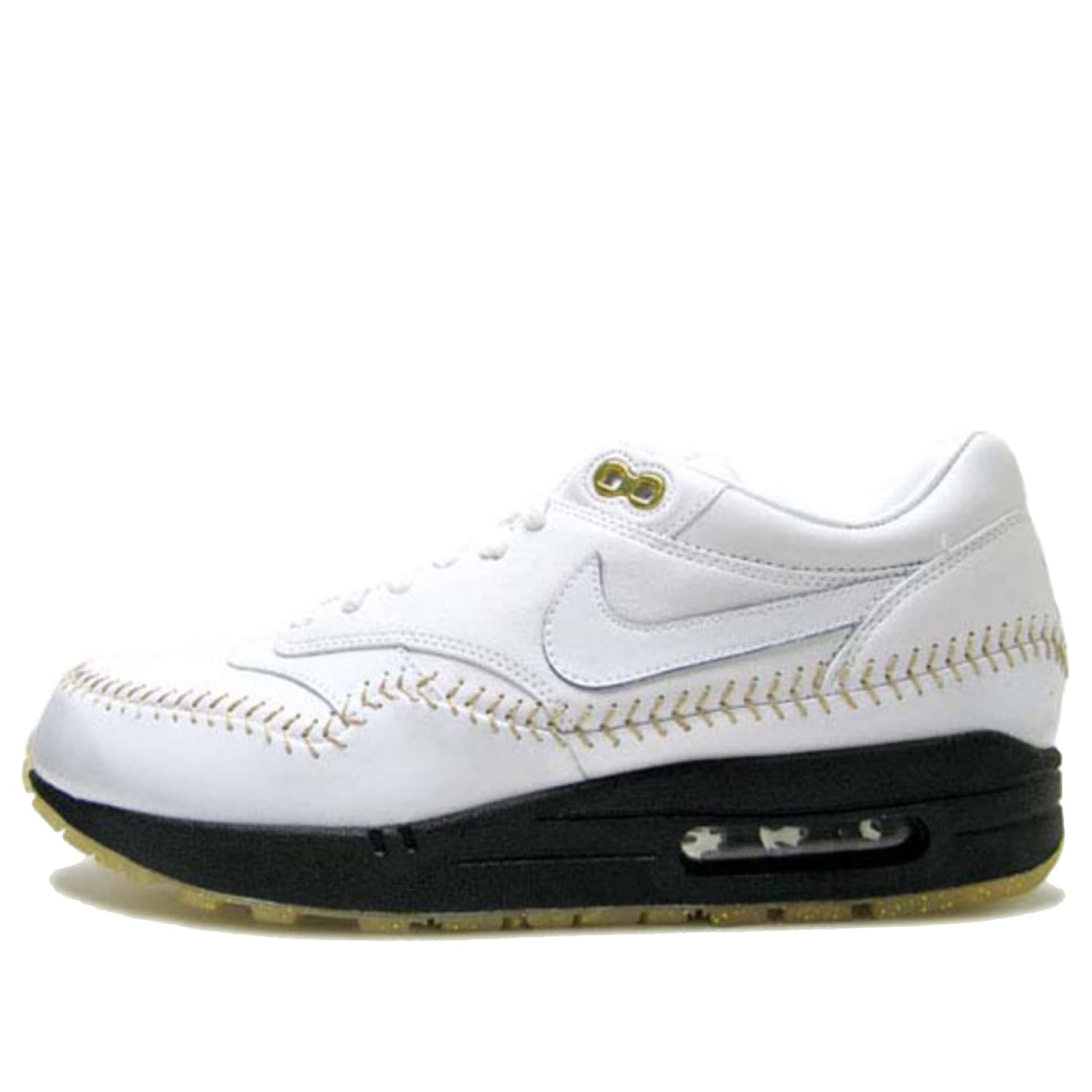 Nike Chien-Ming Wang x Air Max 1 TW QS 'Baseball' White/White/Black/Metallic Gold 378358-111