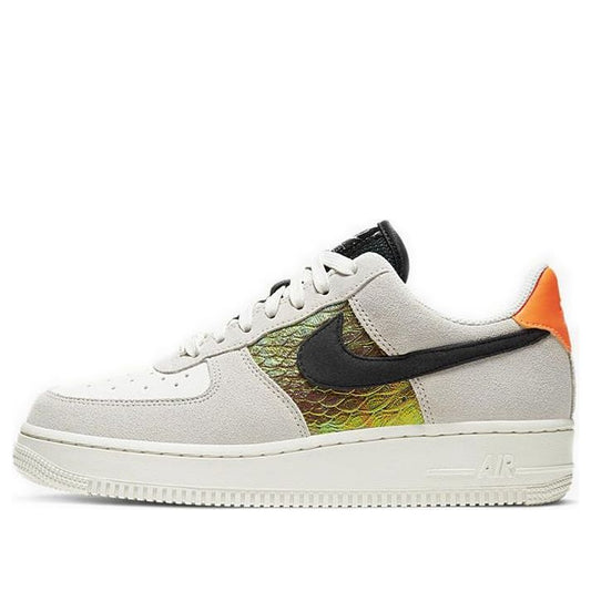 Nike Womens Air Force 1 Low 'Iridescent Snakeskin' Light Bone/Sail/Hyper Crimson/Black CW2657-001