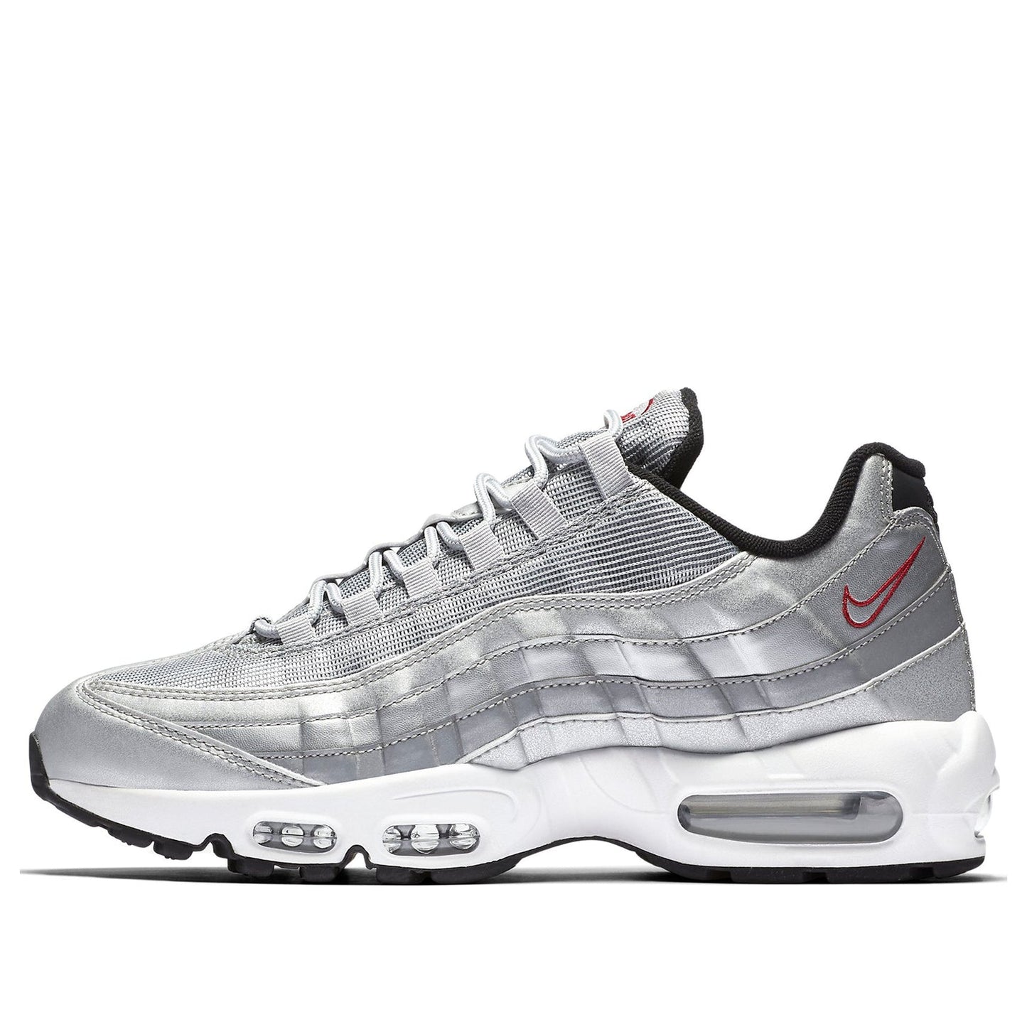 Nike Air Max 95 QS 'Silver Bullet' Metallic Silver/Varsity Red-White-Black 918359-001