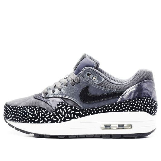 Nike Air Womens WMNS Air Max 1 Print Dark Grey Metallic Silver 528898-001