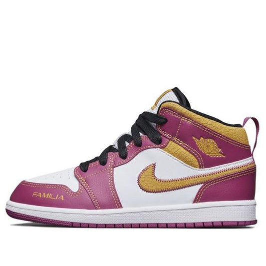 Nike Air Jordan 1 Mid PS Dia de Muertos White/Cactus Flower/Black/University Gold DC0499-100