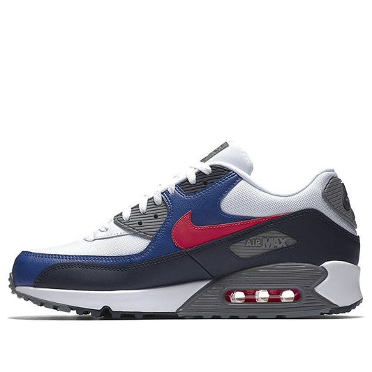 Nike Air Max 90 ESSENTIAL White/SOLAR Red-OBSIDIAN-GYM BLUE 537384-135 KICKSOVER