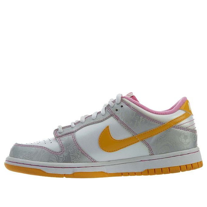 Nike Dunk Low GS White/Del Sol-Metallic Silver 309601-173 sneakmarks