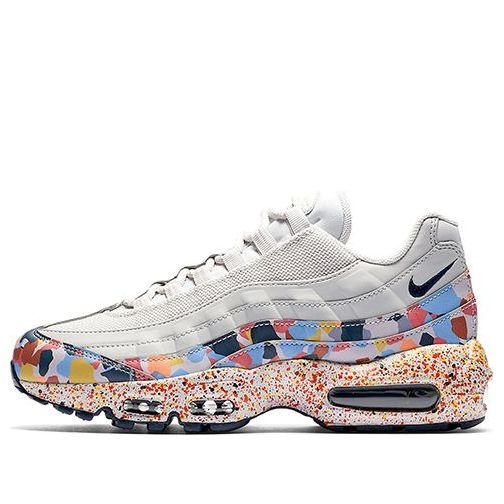 Womens Air Max 95 SE 'Vast Grey' Vast Grey/Midnight Navy-Habanero Red 918413-004