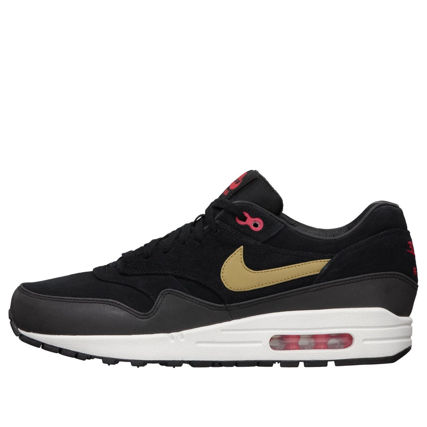 Nike Air Max 1 Prm 'Black Gold' Black/Metallic Gold/Hyper Red/Sail 512033-076