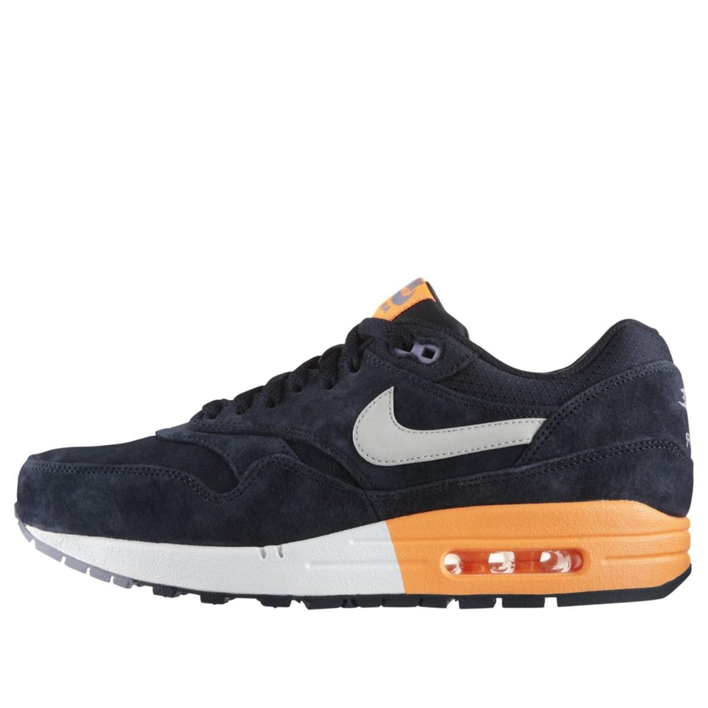 Nike Air Max 1 Premium 'Obsidian Atomic Orange' Dark Obsidian/Metallic Silver/Atomic Orange 512033-400