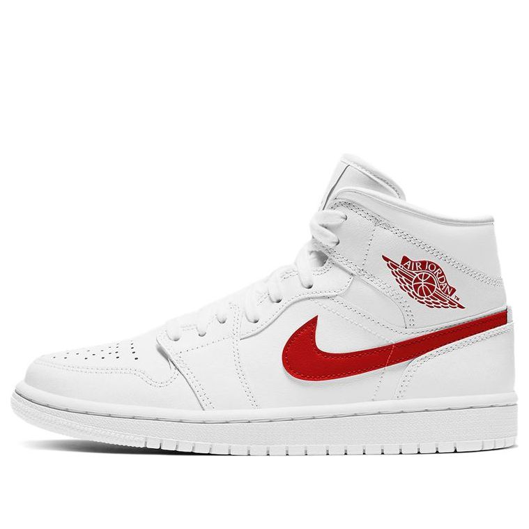 Womens WMNS Air Jordan 1 Mid 'White University Red' White/University Red BQ6472-106