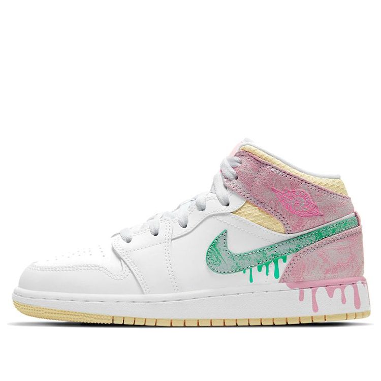 Air Jordan 1 Mid SE GS Paint Drip DD1666-100