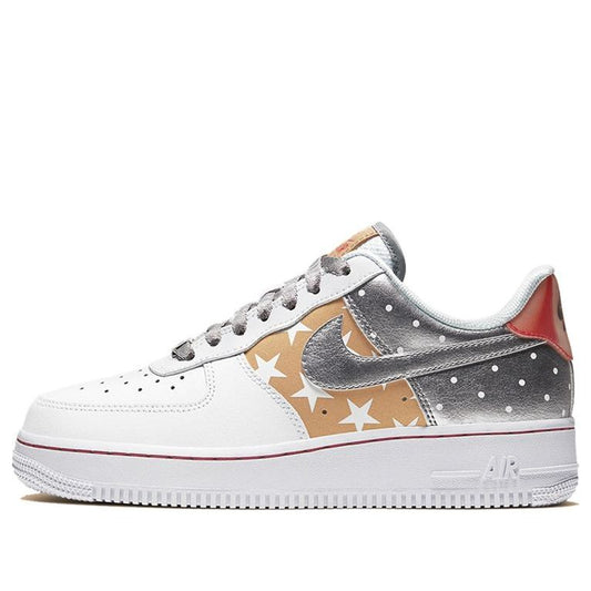 Nike Womens Air Force 1 Low 'Metallic Gold' White/Metallic Gold/University Red/Metallic Silver CT3437-100