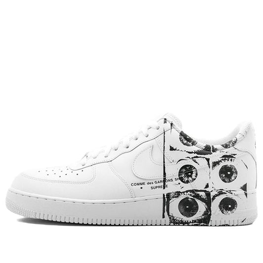 Nike Comme des Garcons x Supreme x Air Force 1 Low Eyes White/White-White 923044-100