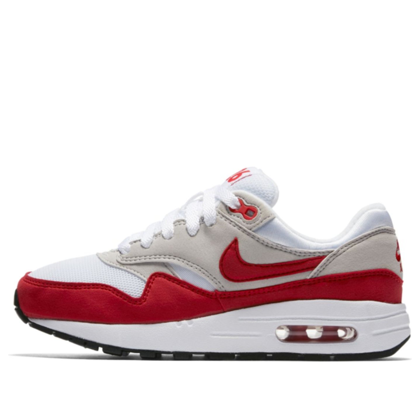 Nike Air Max 1 GS 'Air Max Day' White/University Red/Neutral Grey/Black 827657-101