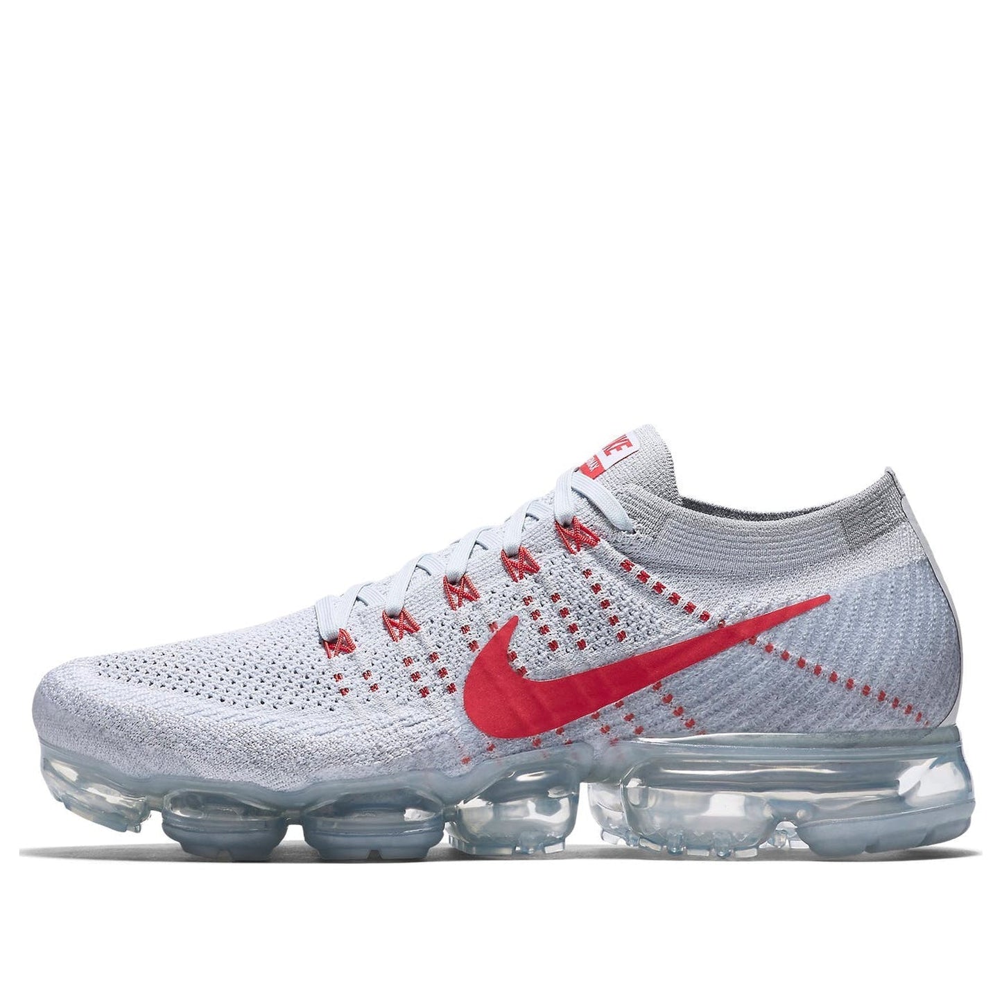 Nike Air VaporMax 'OG' Pure Platinum/University Red-Wolf Grey 849558-006 KICKSOVER