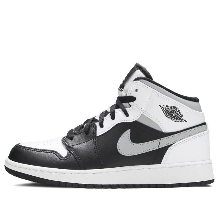 Air Jordan 1 Mid GS 'White Shadow' Black/White/Light Smoke Grey 554725-073