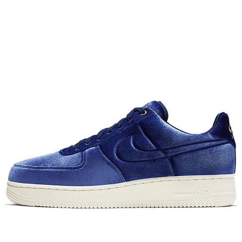 Nike Air Force 1 Low '07 Premium 'Blue Velour' Blue Void/Blue Void-Sail-Metallic Gold AT4144-400