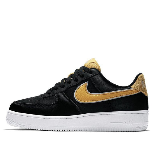 Nike Womens Air Force 1 Low 'Satin' black/wheat gold AA0287-005