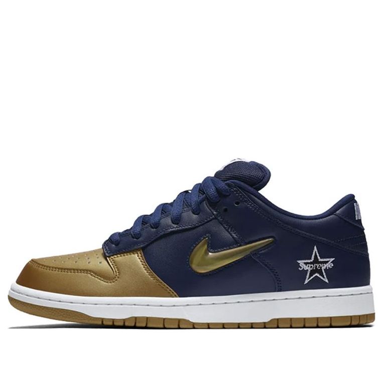 Nike SB Skateboard Dunk Low Supreme - Navy Gold CK3480-700 sneakmarks