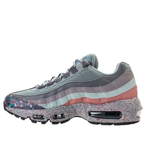 Nike Womens Air Max 95 SE 'Confetti' Light Pumice/Anthracite-Gunsmoke-Atmosphere Grey-Fiberglass-Rust Pink 918413-002