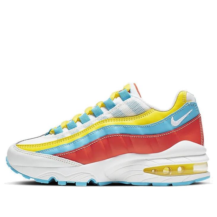 Nike Air Max 95 GS White Blue Fury Opti Yellow CK0055-400 sneakmarks