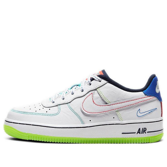 Nike Air Force 1 Low'Outside the Lines' BG White/White/Racer Blue/Aurora Green CV2421-100