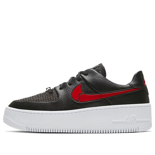 Nike Womens Air Force 1 Low Sage 'Valentine's Day' Black/Metallic Silver/University Red CU4759-001