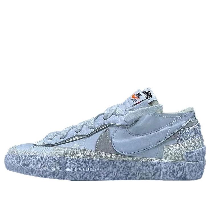 Nike Blazer Low x Sacai White Patent Leather DM6443-100 sneakmarks