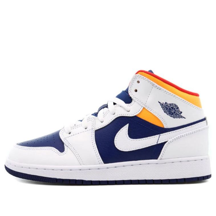 Air Jordan 1 Mid GS White Deep Royal Blue 554725-131