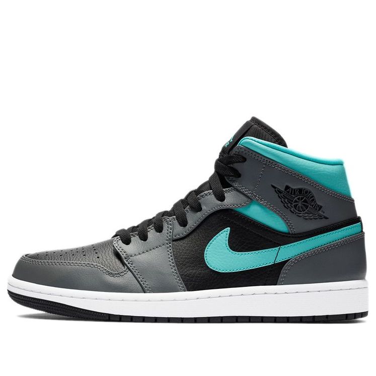 Air Jordan 1 Mid 'Grey Aqua' Black/Light Aqua/Dark Smoke Grey 554724-063