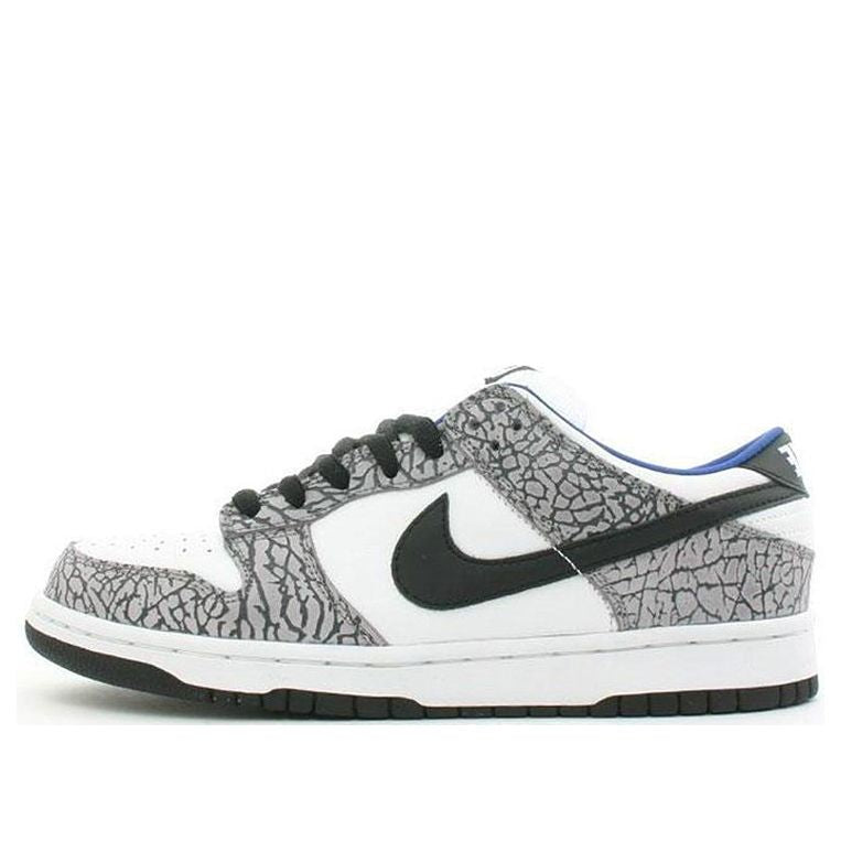 Nike Supreme x Dunk Low Pro SB Skateboard 'White Cement' White/Black-Cement Grey 304292-001 sneakmarks