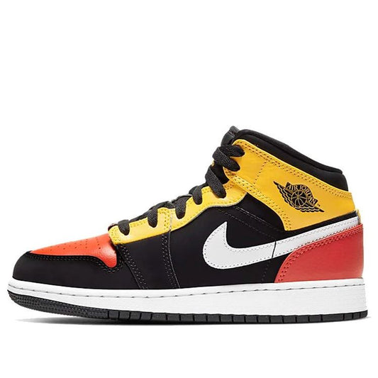 Air Jordan 1 Mid SE'Amarillo Team Orange' GS Black/Amarillo/White/Team Orange BQ6931-087