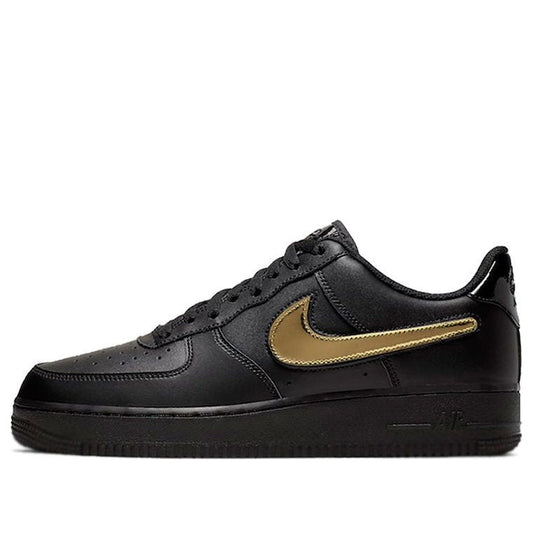 Nike Air Force 1 Low 07 LV8 Removable Swoosh - Black Gold Black/Black-White-Black CT2252-001