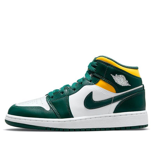 Air Jordan 1 Mid (GS) Green Yellow 554725-371