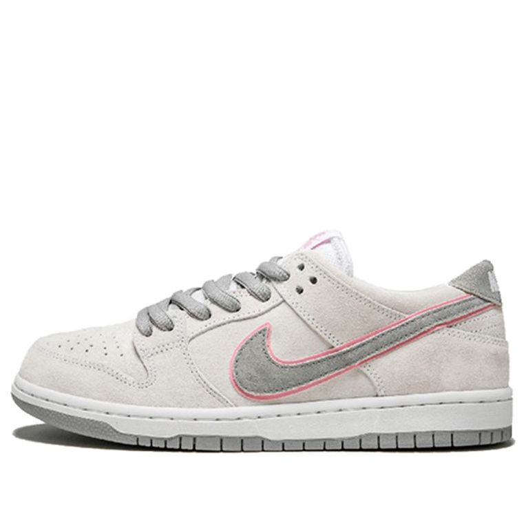 Nike Ishod Wair x SB Skateboard Zoom Dunk Low Pro 'Perfect Pink' White/Perfect Pink-Flat Silver 895969-160 sneakmarks