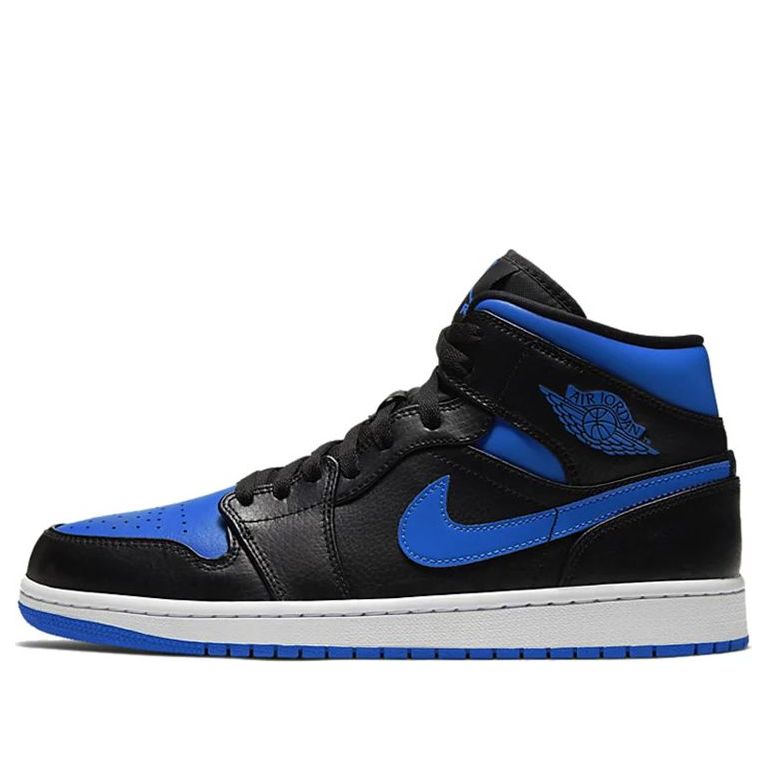 Air Jordan 1 Mid Black Hyper Royal 554724-068