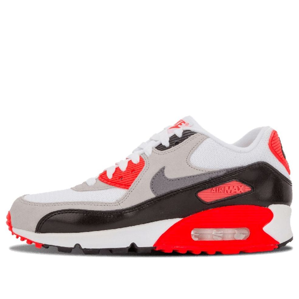 Nike Air Max 90 Premium Mesh'Infrared' GS White/Cool Grey-Natural Grey-Black 724882-100 KICKSOVER