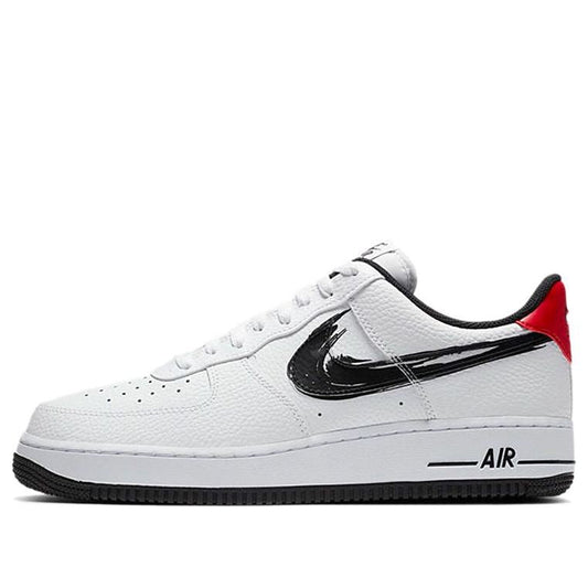 Nike Air Force 1 Low 'Brushstroke Swoosh - White' White/University Red/Black DA4657-100