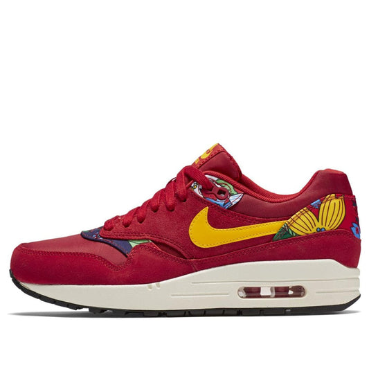 Womens Air Max 1 Print 'Aloha Pack' University Red/True Yellow/Silver/Black 528898-602