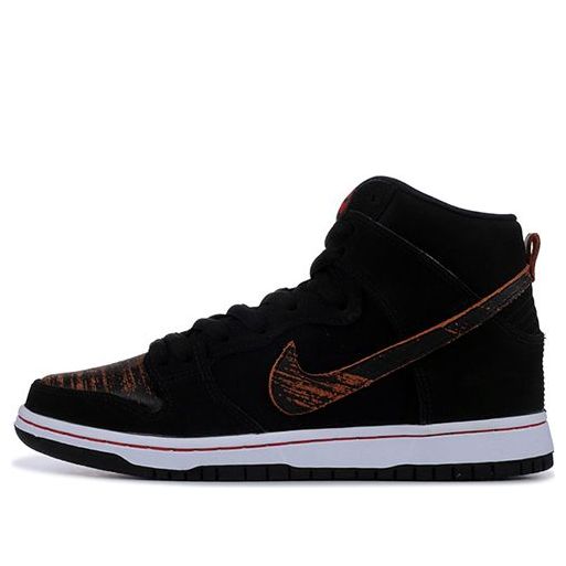 Nike Dunk High Pro SB Skateboard 'Distressed Leather' Black/Black-University Red 305050-026