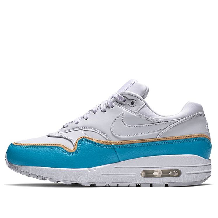 Nike Womens Air Max 1 'Double Layer - Blue' White/White/Light Blue Fury/Topaz Gold 881101-103 KICKSOVER