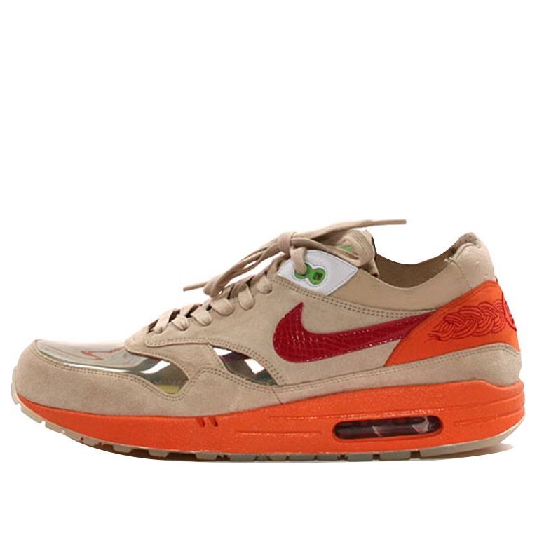 Nike CLOT x Air Max 1 Premium 'Kiss of Death' Net/Deep Red/Orange Blaze 313227-161 KICKSOVER