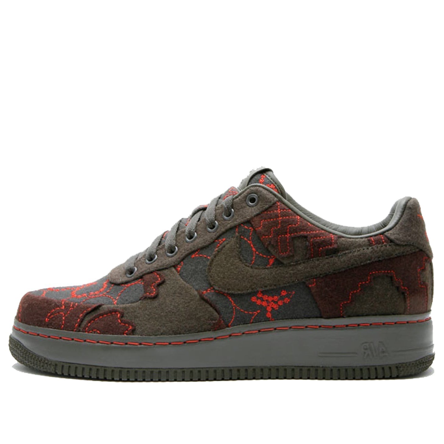 Nike Air Force 1 Low Supreme Tz 'Maharam' Newsprint/Dark Loden-Drgn Red 363171-031