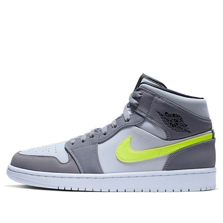 Air Jordan 1 Mid Grey Volt 554724-072