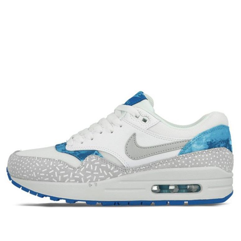 Nike Womens Air Max 1 Print White Grey Blue Sky 528898-101